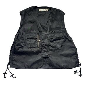 VTG 80s Jurgen Michaelsen Blk Lace Side Puffer Vest Gorpcore Military Utility M